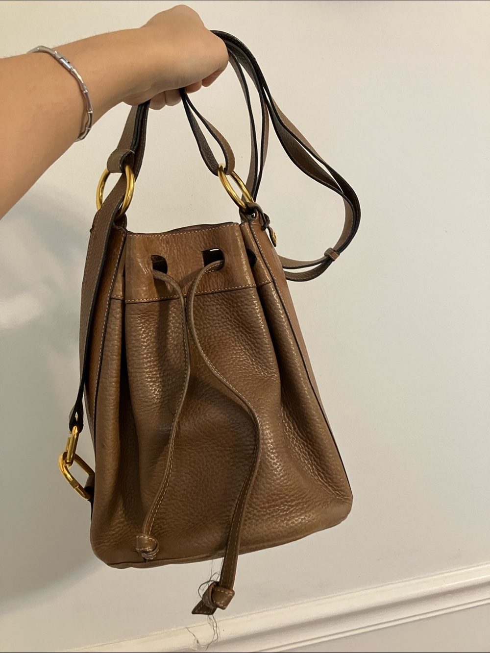 Delvaux Vintage Brown Bucket Bag